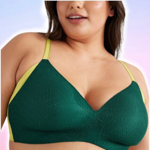 NWT KNIX Lace WingWoman Contour Bra Sz 32G Emerald Limited Edition - Picture 1 of 10